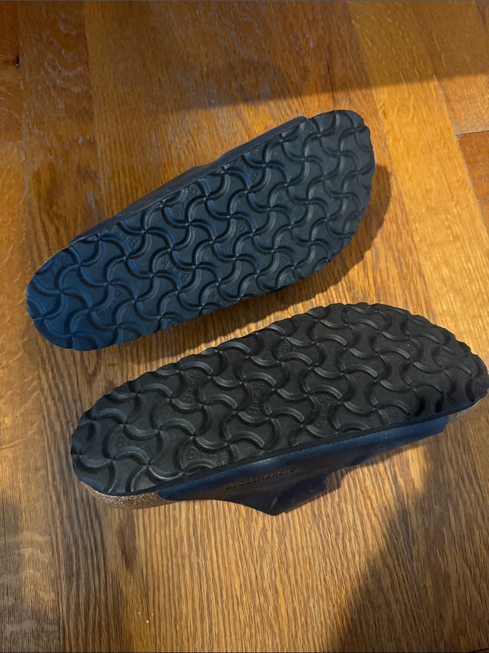 Birkenstock Soft Footbed Double Buckle Sandals in Navy - Picture 4 of 7